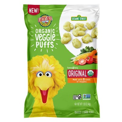 Earth's Best Sesame Street Organic Veggie Puffs Baby Snacks - 1.55oz
