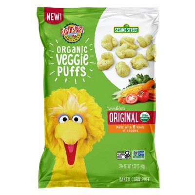 Earth&#39;s Best Sesame Street Organic Veggie Puffs Baby Snacks - 1.55oz