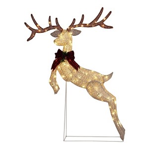 NAYSAYE 5FT Jumping Reindeer Christmas Decoration for Home Yard and Patio Holiday Display, Yellow, 38.6"*34.6"*58.3" - 1 of 4