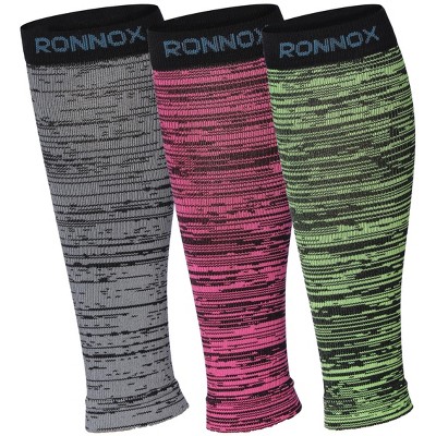 Tipi Toe Unisex 3-Pairs Harmonious Threads Space Dye Wonders Calf Compression Tube Sleeves 12-14 mmHg Great for Athletic & Medical Use
