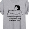 Women's - Peanuts - Busy Taking Care Of Me Oversized Graphic T-Shirt - 2 of 4