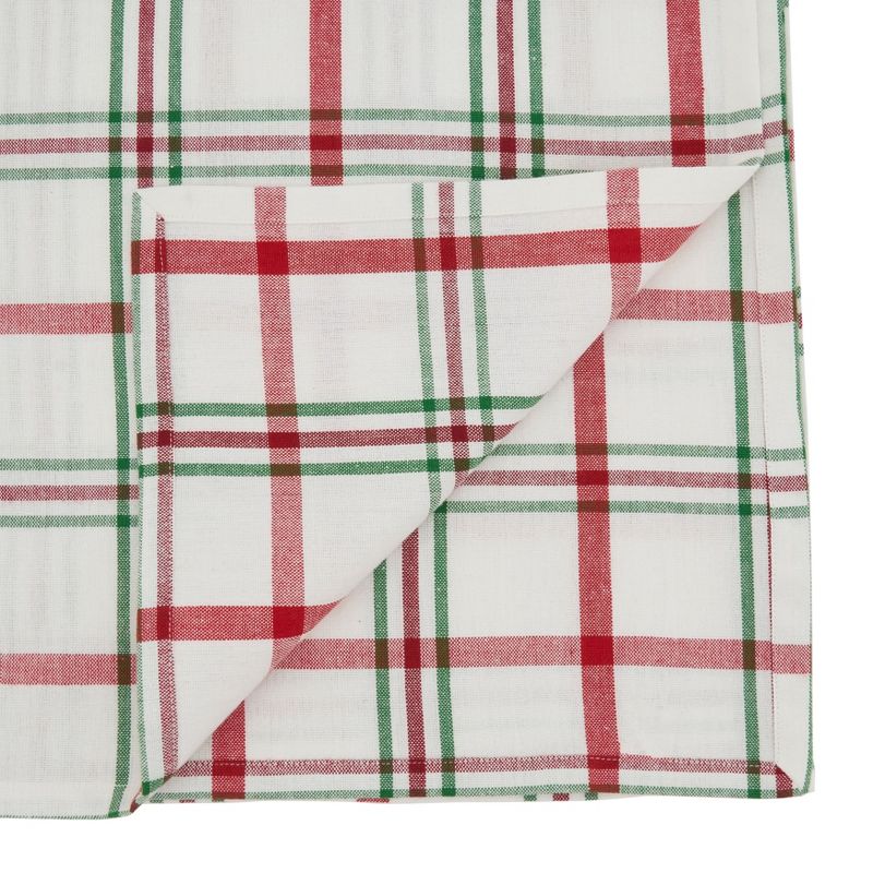 Saro Lifestyle Plaid Tablecloth, Red/Green, 70" x 70", 4 of 6