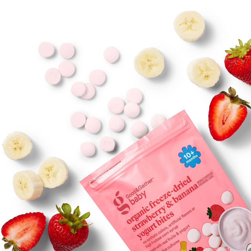 Organic Freeze-Dried Strawberry Banana Yogurt Bites - 1oz - Good &#38; Gather&#8482;, 3 of 5