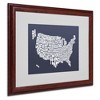 Trademark Fine Art -Michael Tompsett 'SLATE-USA States Text Map' Matted Framed - 2 of 4