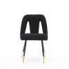 Modern Velvet Upholstered Dining Chair Set of 2 with Nailhead Trim and Gold Tipped Metal Legs for Kitchen or Dining Room-Baofuwish - 3 of 4