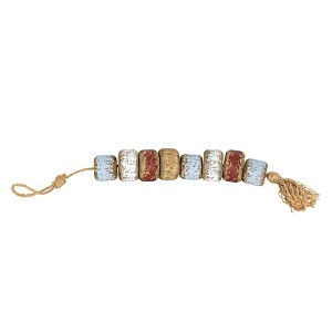 Beaded Distressed Tassel Multiple Color Wood & Jute by Foreside Home & Garden - 1 of 4