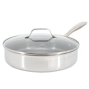 Oster Modessa 4.5 Quart Nonstick Triply Stainless Steel Saute Pan with Honeycomb Design in Silver - 1 of 4