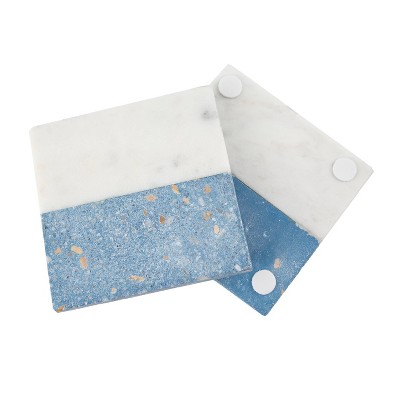 4pk Marble Square Terrazzo Coaster Set - Thirstystone