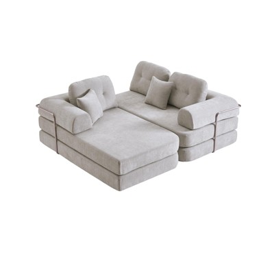 104" Sectional Couch Chenille Deep Seat Memory Foam Modular Chaise No Assembly Required 4 Seat Living Room Bedroom