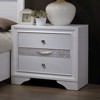 Vynxaria Contemporary 1pc Nightstand - Hidden Jewelry Drawer, Silver Accents, Nickel Knobs, Solid Wood Construction - 2 of 4
