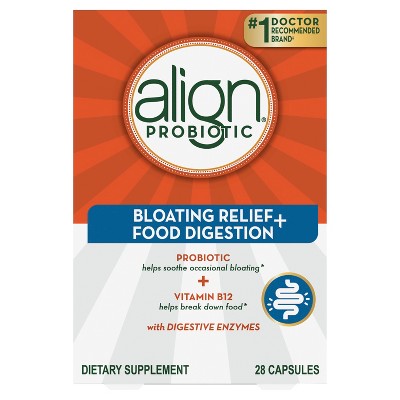 Align Probiotic Bloating Relief + Food Digestion, Probiotics for Women and Men,28 Capsules