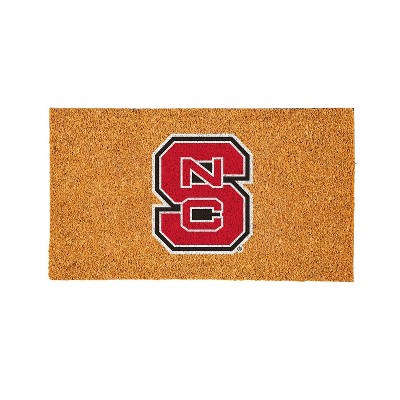 EvergreenNCAANorth Carolina State Wolfpack Logo Natural Coir 28 x 16 Inches Indoor Outdoor Doormat