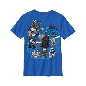 Boy's Star Wars Cartoon Character Streaks T-Shirt - 1 of 4