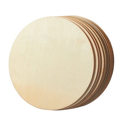 Juvale 10 Piece Unfinished Wood Circles Cutouts for Crafts, Wooden Round Disc Board 8 Inch