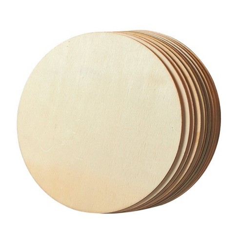 Juvale 10 Piece Unfinished Wood Circles, Round Piece Of Wood