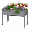 CedarCraft Self-Watering Elevated Planter w/ 4 Wheels, 21 x 47 x 32 Inch, Gray, and Greenhouse Cover, 21 x 47 x 24 Inch, For Elevated Planter Boxes - image 2 of 4
