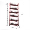 MaseiKar 6 Tier Storage Cart,Metal Kitchen Rolling Cart with Lockable Wheels & Baskets, Slim Storage Shelf for Kitchen,Bathroom,Laundry,Small Space - 4 of 4
