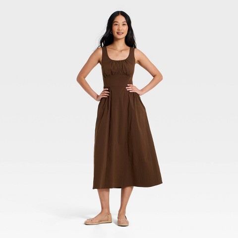 Женские платья A New Day Women's Corset Smock Midi Dress - A New Day™ Brown L