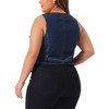 Agnes Orinda Women's Plus Size Sleeveless V Neck Button Down Casual Jean Denim Vest - 4 of 4