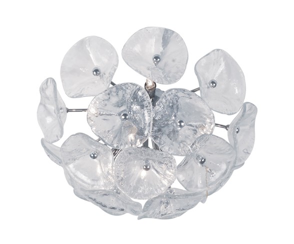8-Light Flushmount Chrome and Clear Glass Includes Bulbs