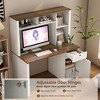 CENGHU Modern Home Office Desk with Lockable Drawer, 2 AC Outlets, 2 USB Ports, Computer Desk with Hutch & Bookshelf, Wood Executive Desk - 2 of 4