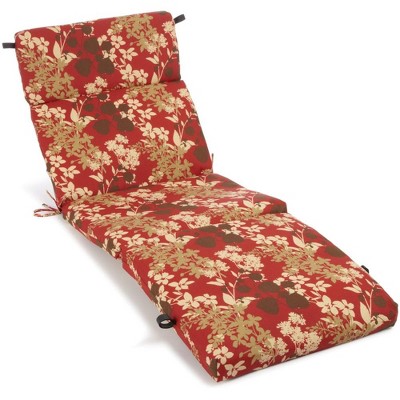 Blazing Needles, 72-inch by 24-inch Patterned Polyester Outdoor Chaise Lounge Cushion
