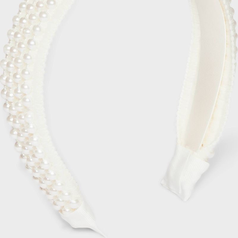 Girls&#39; Pearl Beaded Headband - art class&#8482; White, 4 of 5
