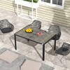 Maggift Patio End Table, Rectangular Outdoor Dining Table with All-Weather Faux Wood Top for Garden, Lawn, Patio, Gray, 39.7"*55"*35.5" - 3 of 4