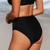 Womne's Chic High-Waisted Olive Green/Black Bikini Bottoms - Cupshe - 2 of 4