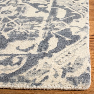Restoration Vintage RVT532 Hand Tufted Indoor Area Rug - 6'x6' - Charcoal/Ivory - Safavieh