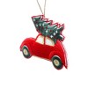 SEVOBAL Tree Ornaments Set of 6 Santa Car Hanging Ornaments, Glittering Snowflake Christmas Tree Decorations, Multicolored, 6"*1.5"*4" - 3 of 4