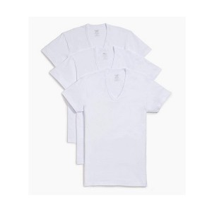 2(X)IST Men's White Color 100% Cotton Essential Cotton V-neck T-Shirt 3-Pack - 1 of 3