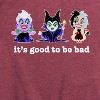 Women's - Disney - Ursula Maleficent Cruella Good To Be Bad Short Sleeve Graphic T-Shirt - 2 of 4