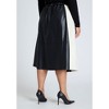 ELOQUII Women's Plus Size Colorblocked Faux Leather Full Midi Skirt - 4 of 4