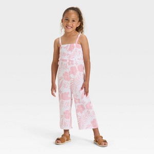 Grayson Mini Toddler Girls' Smocked Printed Jumpsuit - 1 of 3