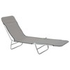 vidaXL 2x Folding Sun Lounger Steel and Fabric Garden Lounge Seat - Gray - 3 of 4
