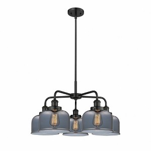 Bell - 5 Light Stem Hung Chandelier In Art Deco Style-14.75 Inches Tall and 26 Inches Wide - 1 of 1