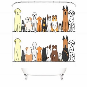 Funny Dog Shower Curtains for Bathroom Waterproof Fabric Bath Curtain Durable Soft Stylish Bathroom Decor 72x72 Inch - 1 of 1