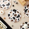 Blue Panda 48 Pack Cow Print Paper Plates for Barnyard Birthday Party Supplies, Farm Animal Baby Shower, Brown Foil Print, 9 Inch - 2 of 4