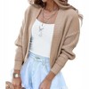 Clearlove Women's Cropped Casual Solid Color Knit Cardigan Wrap Front Lightweight Open Front Sweater Jacket Everyday Workwear - 2 of 4