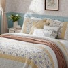 Sapphtopaz 6 Piece Bedding Quilt Set Floral Print Pattern Contrasting Colors Reversible Quilt Set with Throw Pillows - 3 of 4