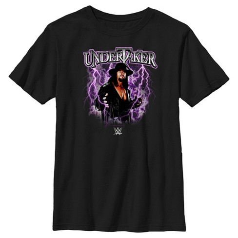 Boy's Wwe Undertaker Purple Lightning Logo T-shirt - Black - X Large ...