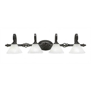 Toltec Lighting Elegante 4 - Light Vanity in  Dark Granite with 7" Gold Ice Shade - 1 of 1