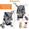 FDW Pet Strolle Dog Cat Jogger Stroller for Medium Small Dogs Cats Travel Stroller with 360° Swivel Wheels Large Storage Basket - 2 of 4