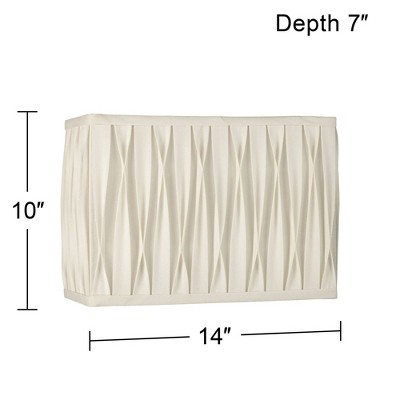White Pinched Pleat Medium Rectangle Lamp Shade with Chrome Fitter