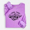 Simply Sage Market Soccer Mom Life Lightweight Garment Dyed Sweatshirt - M - Neon Violet - 2 of 4