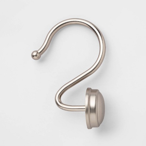 S Hook Without Roller Ball Shower Curtain Rings Brushed Nickel - Made By  Design™ : Target