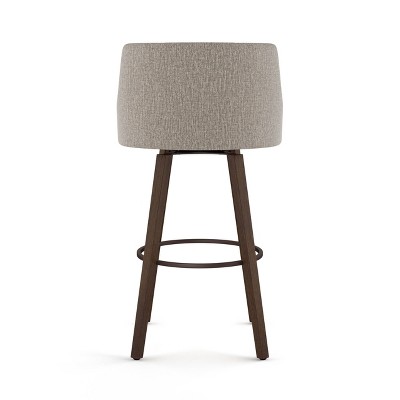 Ramon 24'' Elegant Brown Wood and Metal Swivel Counter Stool