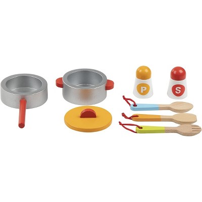 toy wooden saucepan set