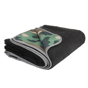 Tirrinia Large Waterproof Outdoor Blanket, Fleece Plush Emergency Blanket, Windproof Camping Blanket for Tailgating Game Day Stadium Concerts Car - 1 of 4